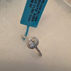 Size 8 925 Sterling Silver Moissanite Ring